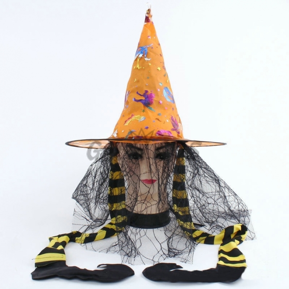 Halloween Hat Witch Dress Up With Veil