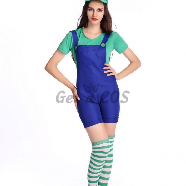 Women Halloween Costumes Super Mario Game Uniform