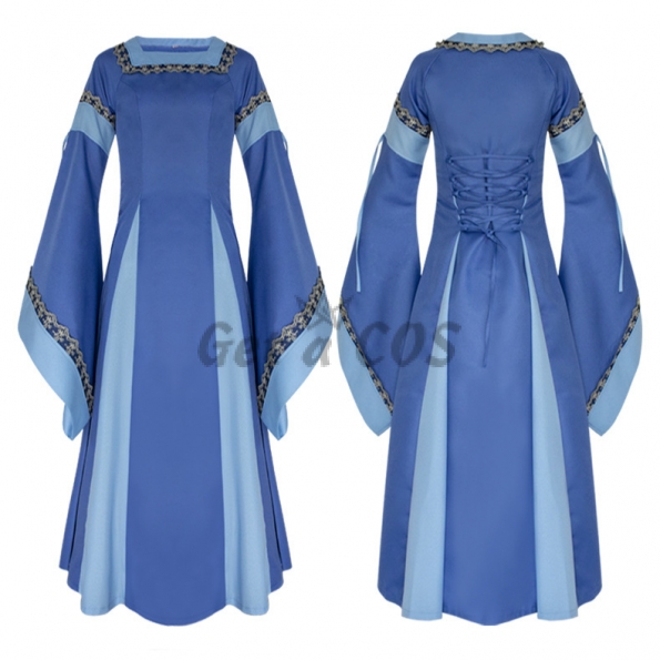Women Halloween Costumes Stitched Bell Sleeve Dress