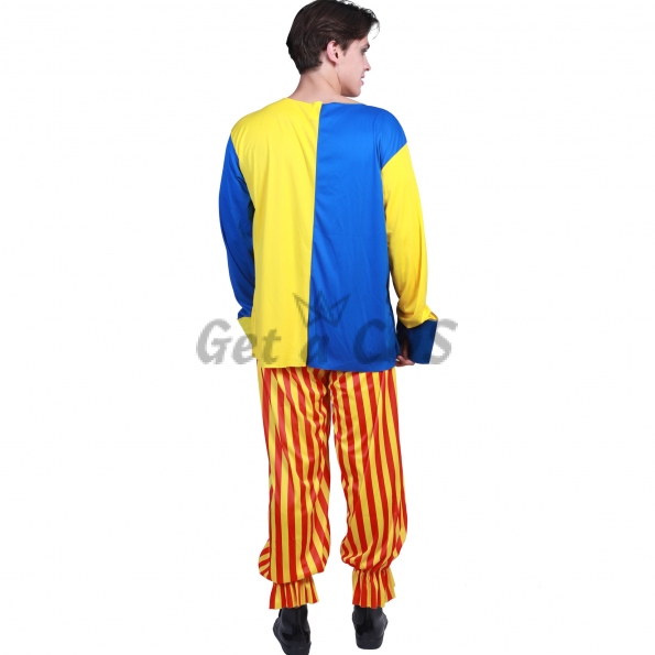 Men Halloween Costumes Patch Clown Suit