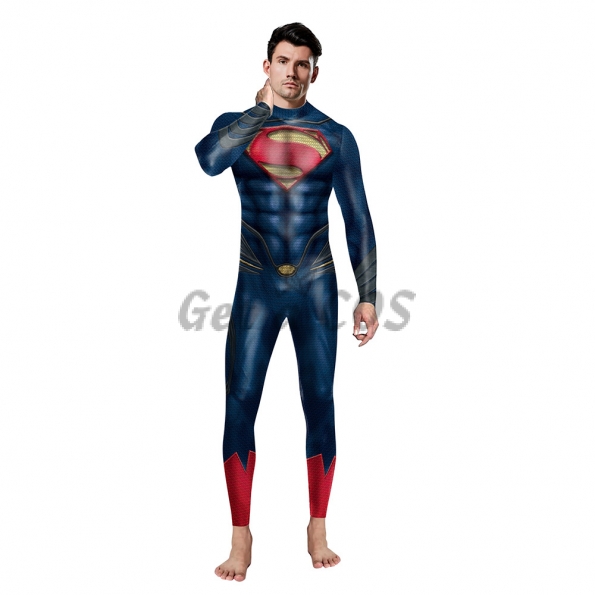 Men Halloween Costumes Superman Print Suit