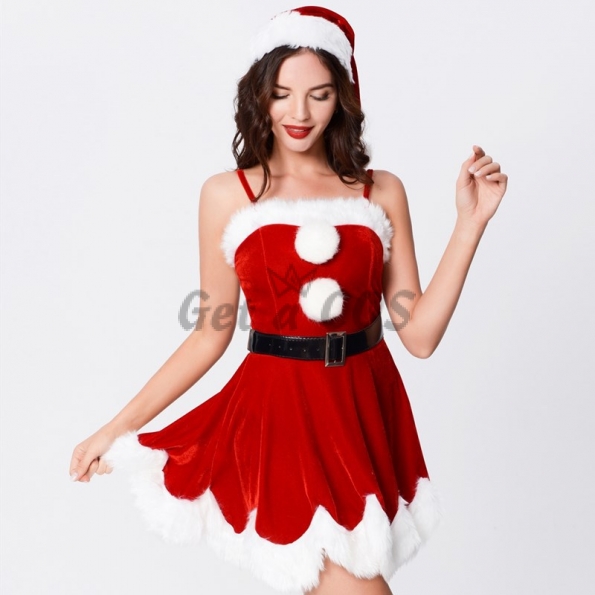 Christmas Costumes Red Suspender Dress