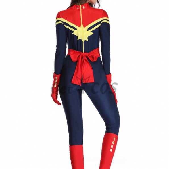 Women Halloween Costumes Captain Marvel Jumpsuit
