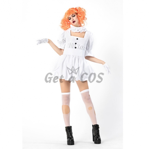 Halloween Costumes Clown Vampire Ghost Doll White Dress