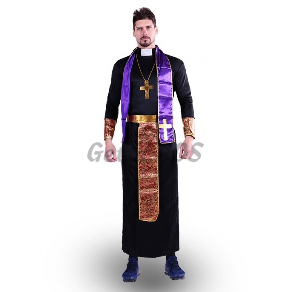 Priest Costumes Black Purple Style Cosplay