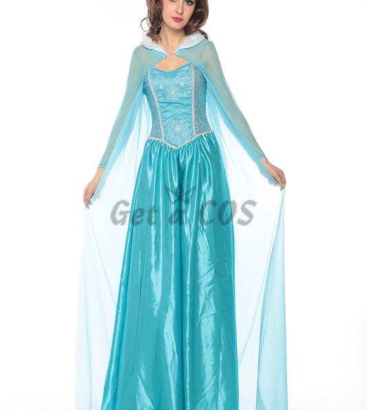 Adult Halloween Costume Ice Snow Princess Elsa Dress