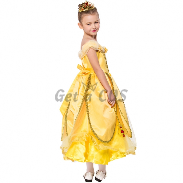 Kids Halloween Costumes Yellow Princess Dress