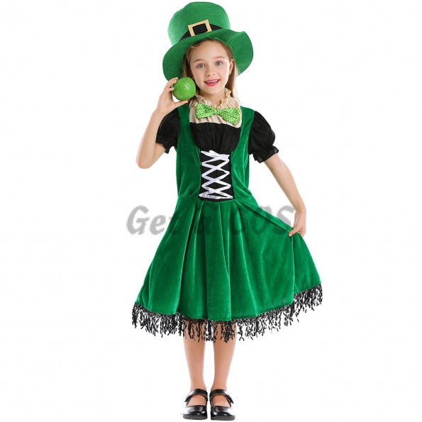 St. Patrick's Day Irish Leprechaun Dwarf Dress Kids Costume