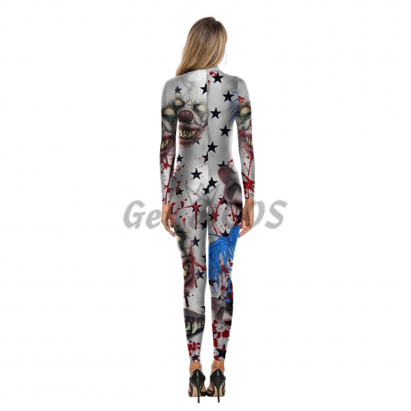 Scary Halloween Costumes Mutated Clown Soul Jumpsuit