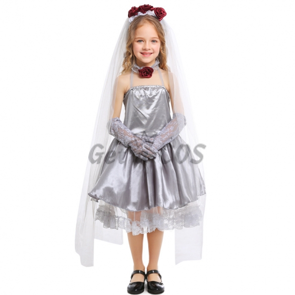 Ghost Bride Silver Gray Dress Girl Costume