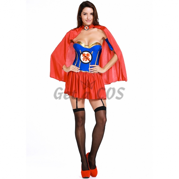 Women Halloween Sexy Costumes Female Superman Comic Hero Style