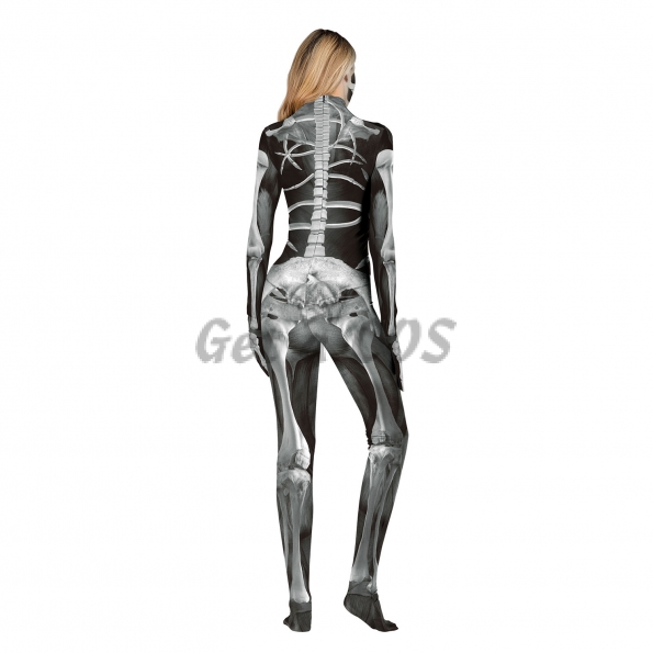 Scary Halloween Costumes 3D Skeleton Jumpsuit