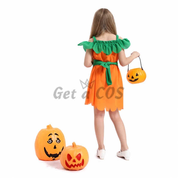 Girls Halloween Costumes Witch Pumpkin Dress