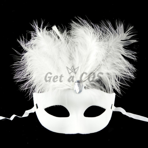 Halloween Mask Masquerade Lace Pointed Feather