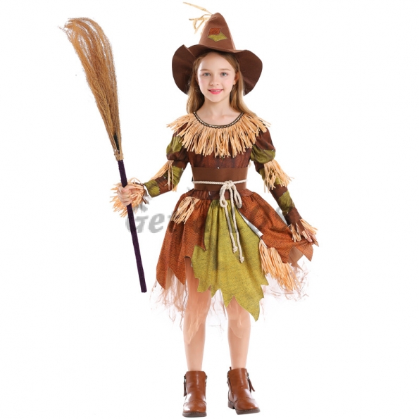 Fear Scarecrow Tassel Dress Kids Costume