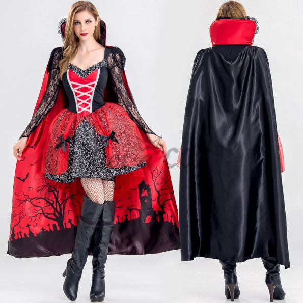 Women Halloween Costumes Vampire Ornate Queen Suit