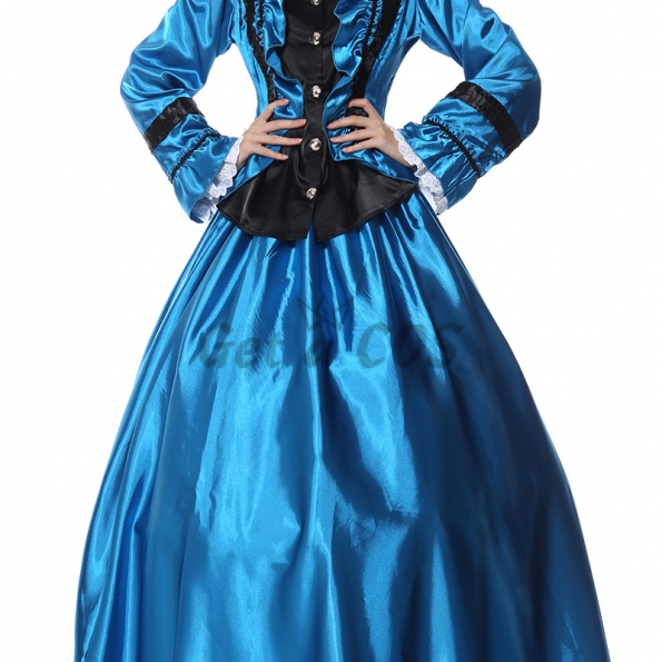 Women Halloween Costumes Blue Palace Suit