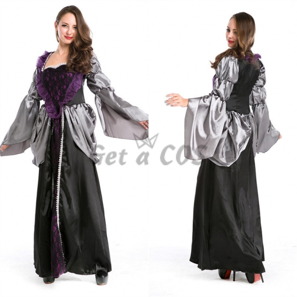 Women Halloween Costumes Retro Evil Queen Dress