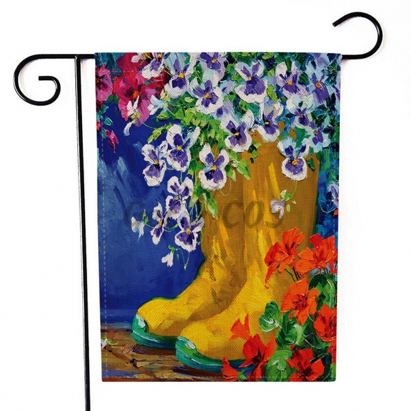 Garden Flags Oil Painting Style