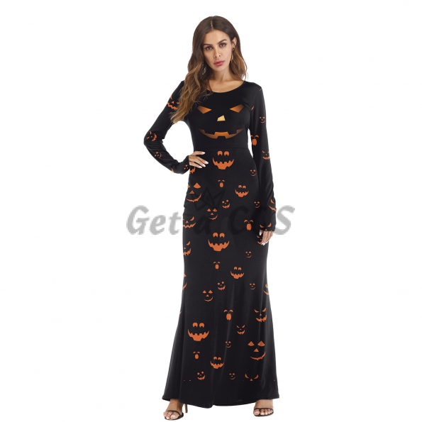 Scary Halloween Costumes Pumpkin Lantern Dress