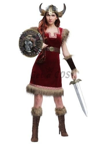 Women Halloween Costumes Pirate Viking Dress