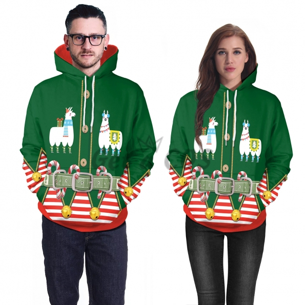 Couples Halloween Costumes Snow Deer Green Clothes