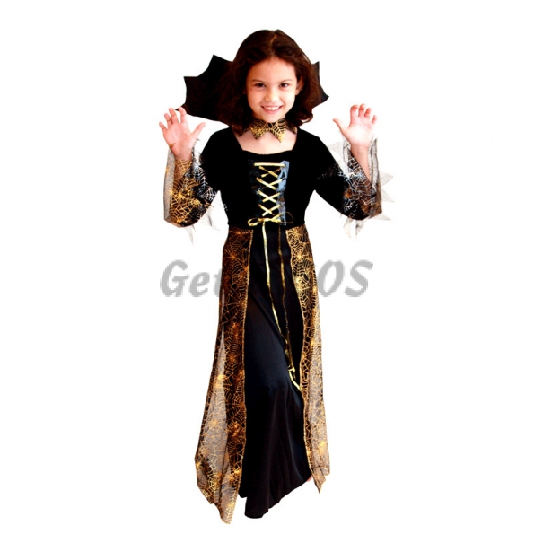 Girls Witch Costume Spider Princess Dress