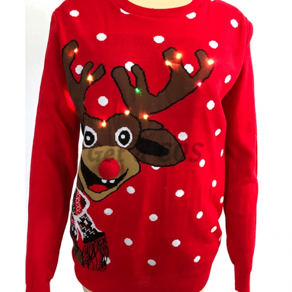 Christmas Sweater Elk Print Pattern