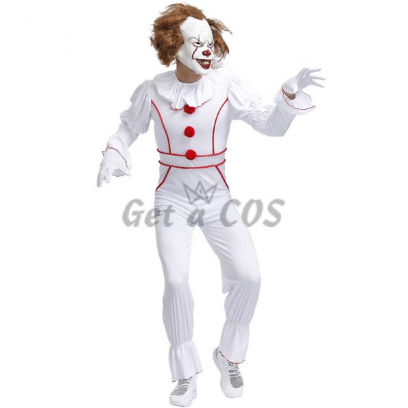 Men Scary Halloween Costumes Ghost Doll Clown Suit