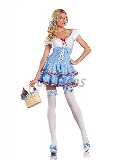 Women Halloween Costumes Blue Maid Skirt