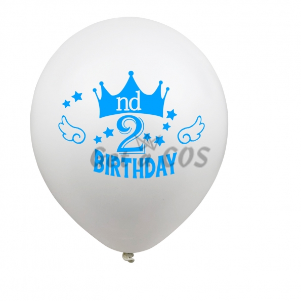 Birthday Balloons 12 Inches Crown Printing