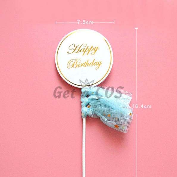 Birthdays Decoration Letter Gauze Cake Card