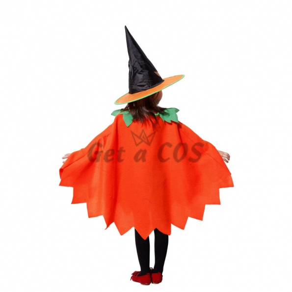Pumpkin Costumes Kids Witch Cloak