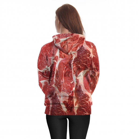 Couples Halloween Costumes 3D Meat Hooded Sweater