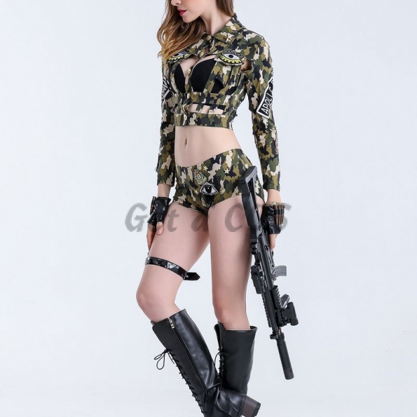 Women Halloween Costumes Agent Camouflage Outfit