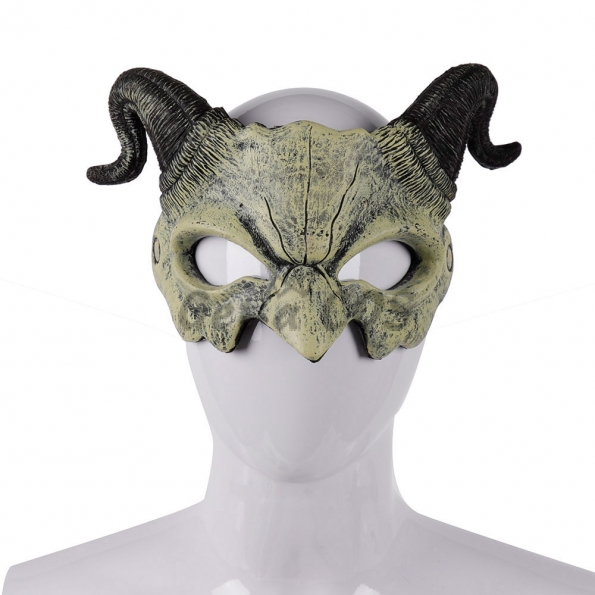 Halloween Props Half Face Shofar Devil Mask