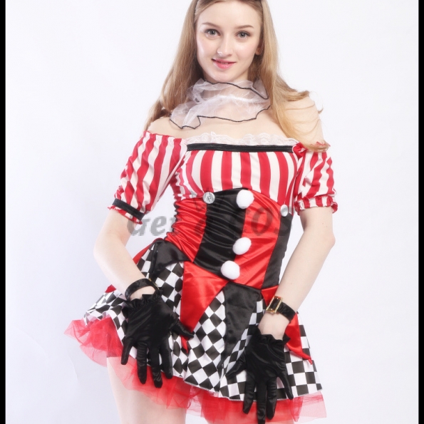 Women Halloween Costumes Circus Clown Cos Distribution