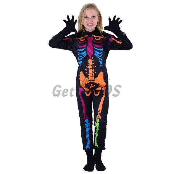 Girls Halloween Costumes Luminous Color Skeleton