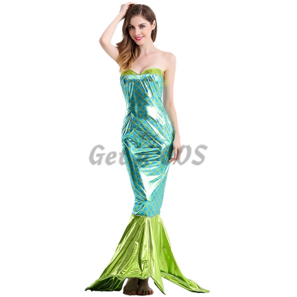Women Sexy Halloween Costumes Mermaid Tube Top Dress