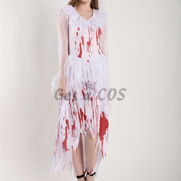 Scary Halloween Costumes Bloody Ghost Bride Dress