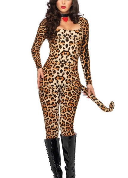 Cat Women Halloween Costumes Siamese Leopard Dress