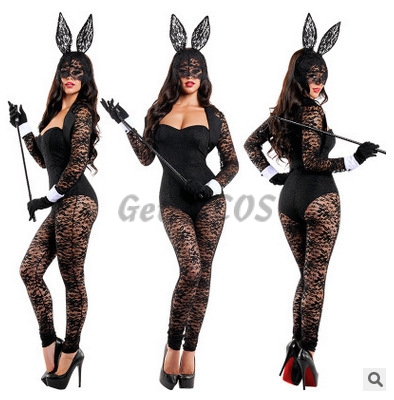 Sexy Halloween Costumes Bunny Lace Jumpsuit