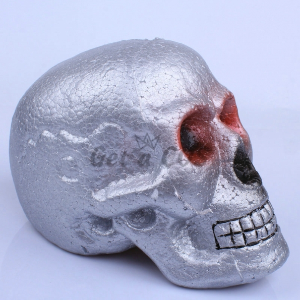 Halloween Decorations Imitation Silver Skull