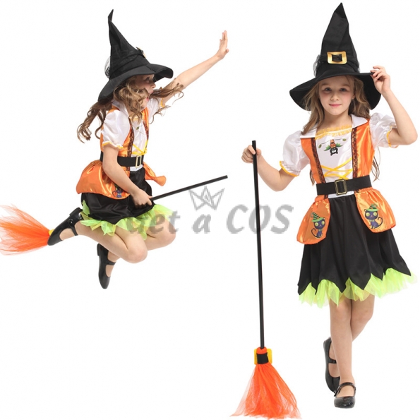 Girls Witch Costume Cute Bat