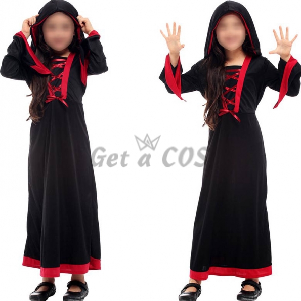 Girls Witch Costume Red and Black Gothic