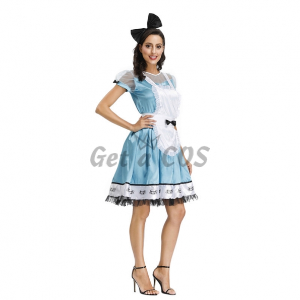 Women Halloween Costumes Alice Maid Dress