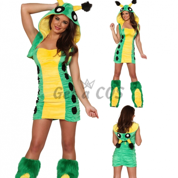 Women Halloween Costumes Caterpillar Animal Fur Suit