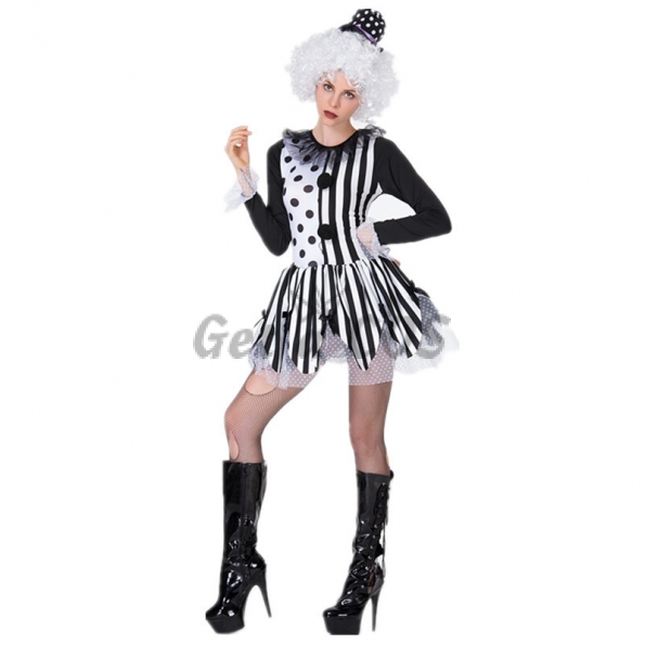 Halloween Costumes Circus Clown Black And White Dress