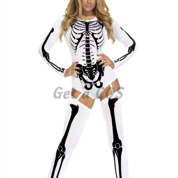 Scary Halloween Costumes Ghost Skull Bodysuit