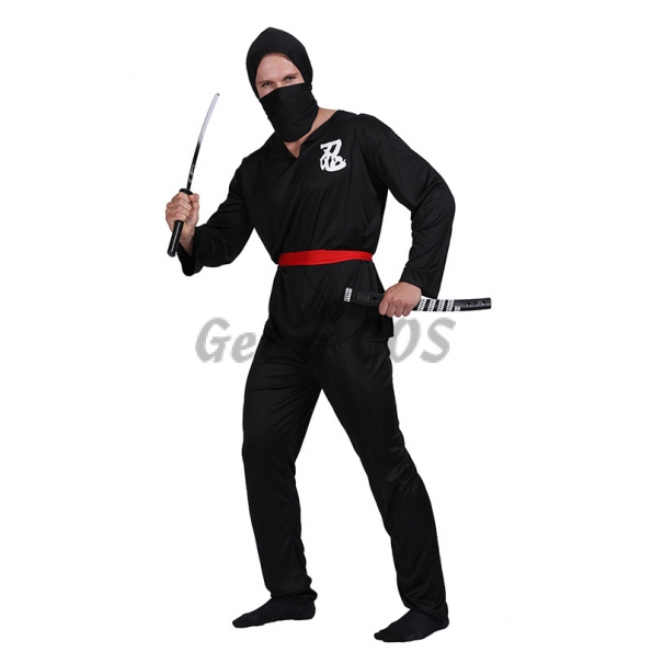 Men Halloween Costumes Ninja Warrior Black Suit